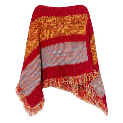 ÁO CHOÀNG LEN BOHO | ÁO LEN BOHO TÔNG MÀU CAM