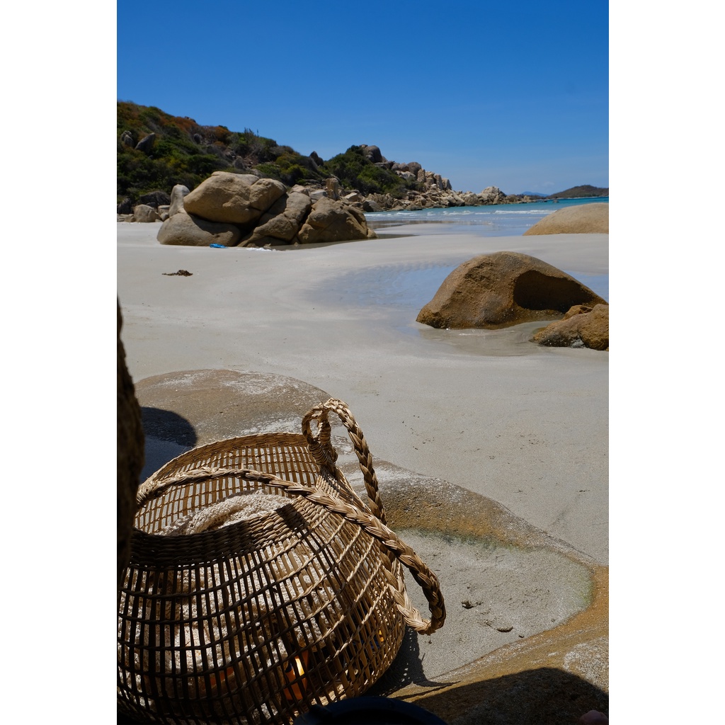 Giỏ cói, túi cói đan đựng đồ đa năng có quai xách, trang trí nhà, vườn... -  Seagrass basket with handle
