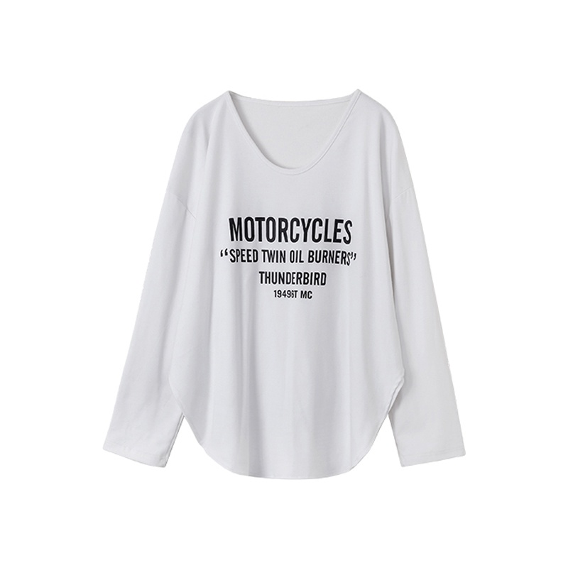 Áo Thun Nữ Dài Tay Cổ Chữ U Xẻ Tà Thời Trang Mùa Thu Mới