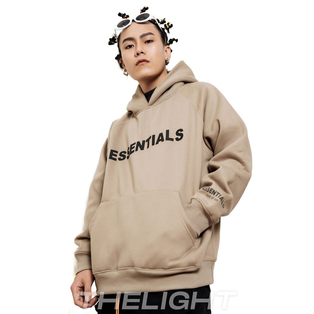 Áo hoodie FEAR OF GOD FOG ESSENTIALS SS20 dài tay unisex TLS oversize chất liệu Nỉ Bông form rộng