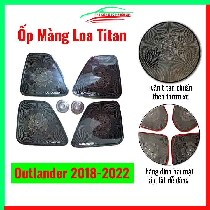 Bộ ốp màng loa Outlander 2018-2022 chuẩn theo xe vân Titan chống xước trang trí nội thất ô tô
