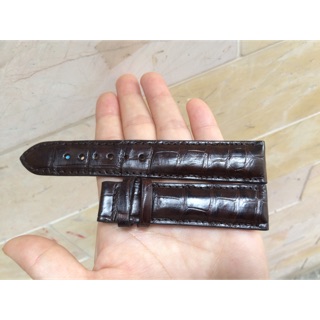 Dây đồng hồ 2 mặt da cá sấu màu nâu size 18-20-22