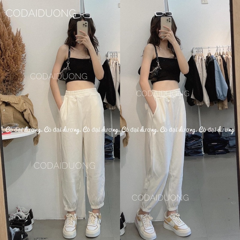 Quần Bom Chun Ống Rộng 2 Màu Đen Trắng Chất Bo Tăm Dày Dặn,Quần Ống rộng Nữ(Ảnh Thật, Hàng Sẵn)