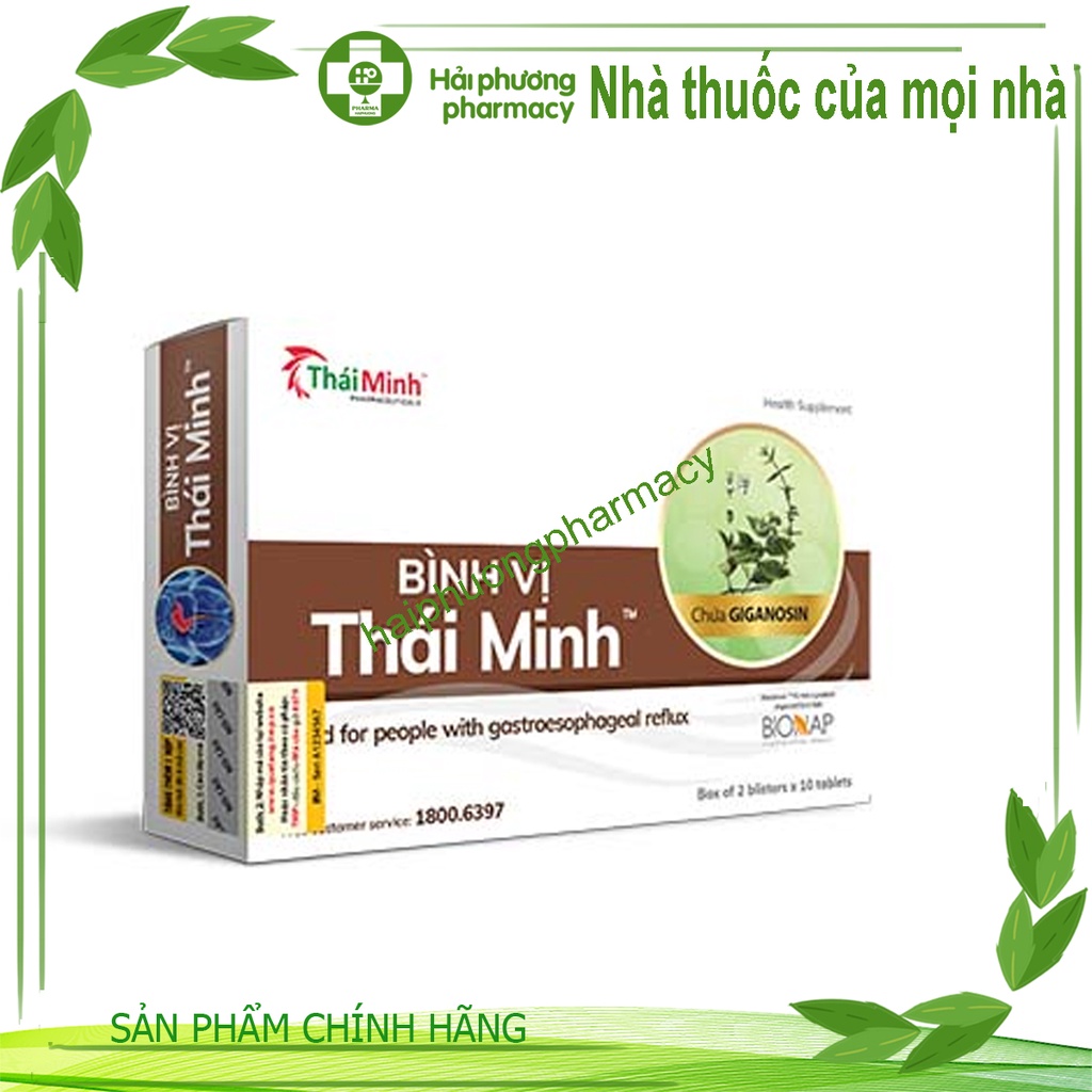Bình Vị Thái Minh - Dùng cho người trào ngược dạ dày, hỗ trợ cải thiện và giảm thiểu biểu hiện viêm loét dạ dày