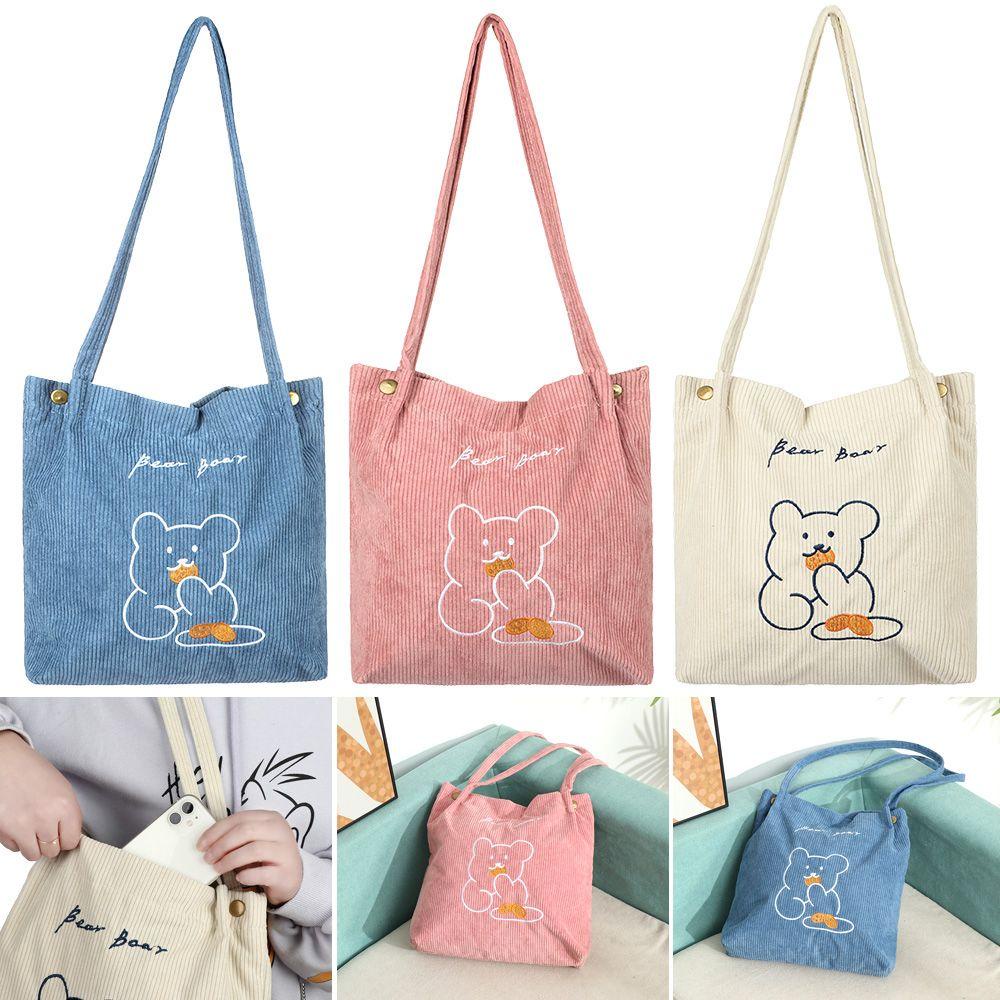 EUCA Túi Xách Nữ Cỡ Lớn In Hình Gấu Dễ Thương