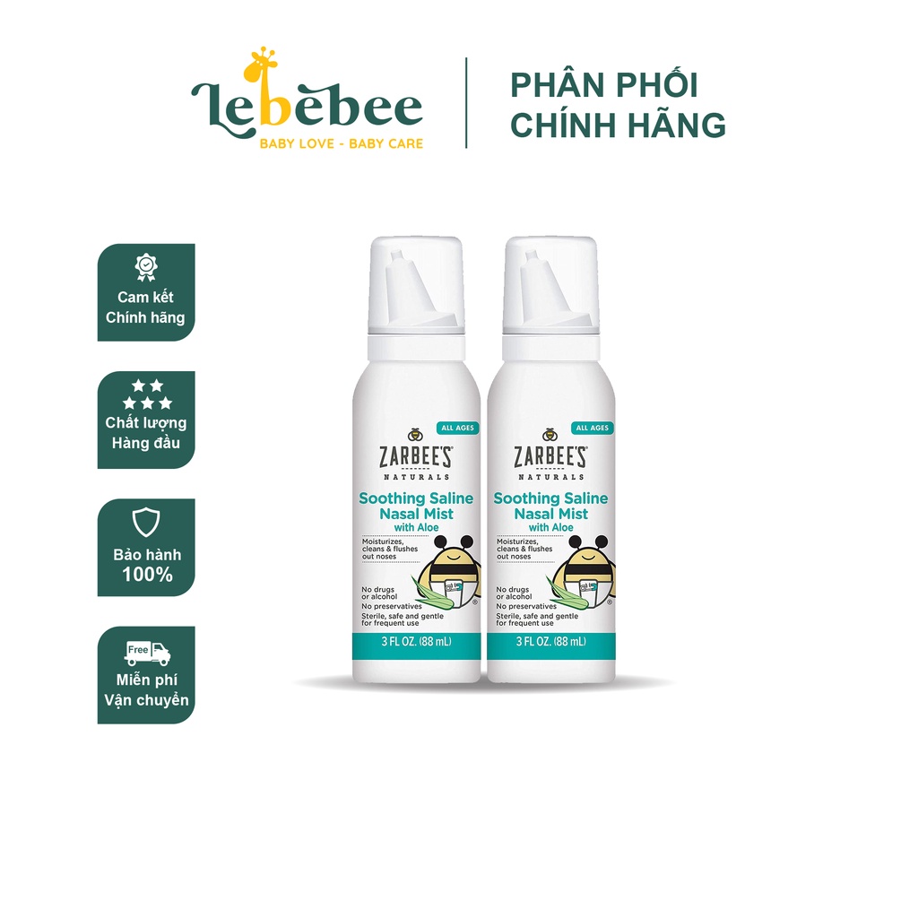 Xịt mũi Zarbees cho bé từ sơ sinh
