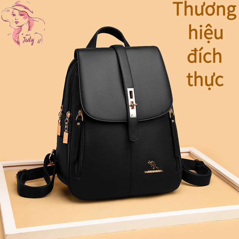 Thương hiệu Chính hãng Ba lô Ba lô Da Ba lô Thời trang Nữ Da mềm Mới Ba lô Dung lượng lớn Hình kangaroo