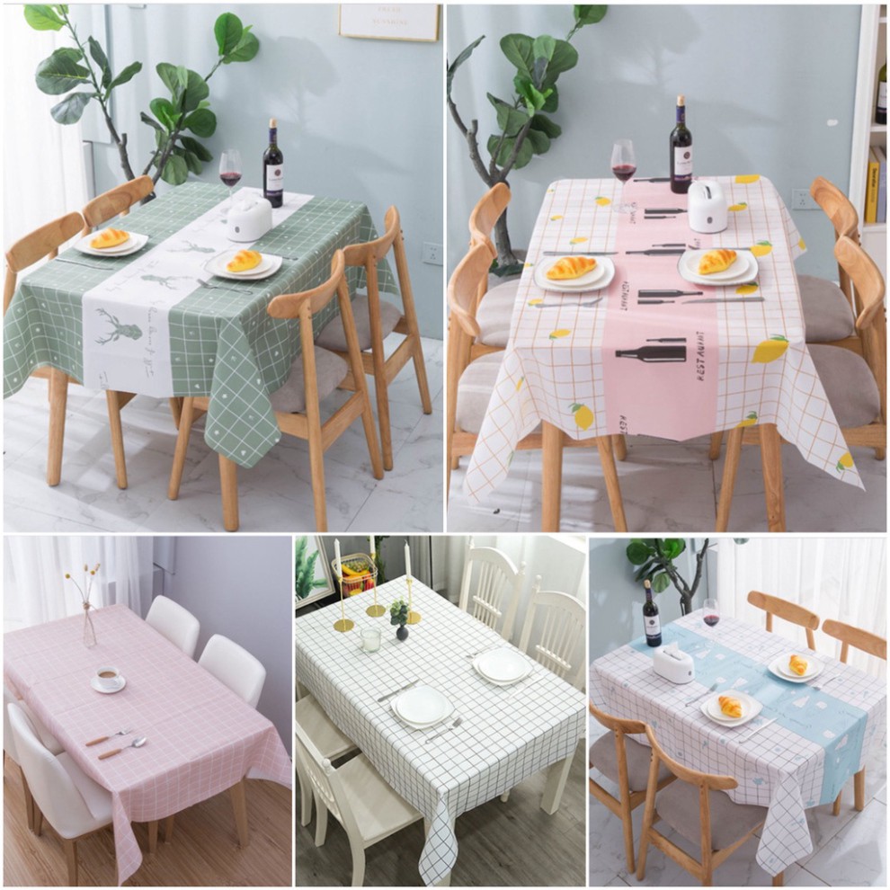 KHĂN TRẢI BÀN NHỰA PVC trải bàn ăn dễ lau bẩn, khăn decor bàn học bàn tiệc trang trí chụp ảnh
