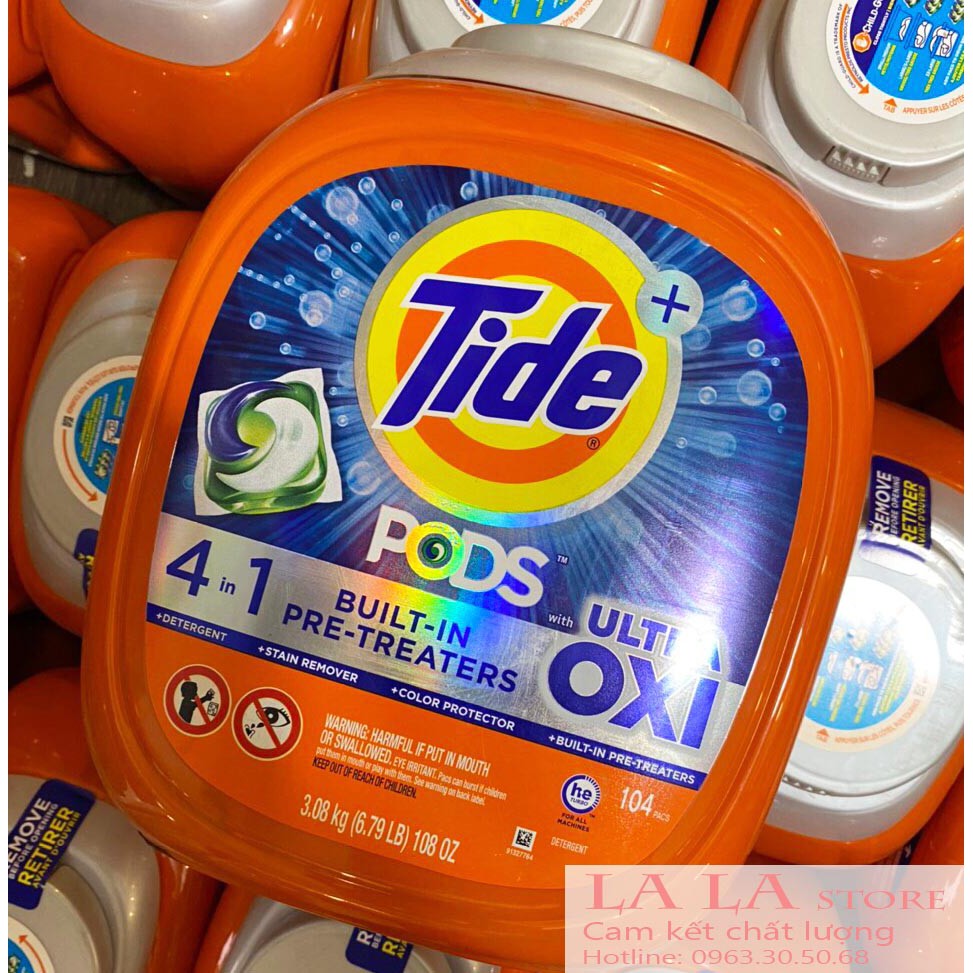 [ 104 viên ] Viên Giặt Xả Tide Pods 104 Viên Downy 4in1 - Ultra Oxi Mỹ