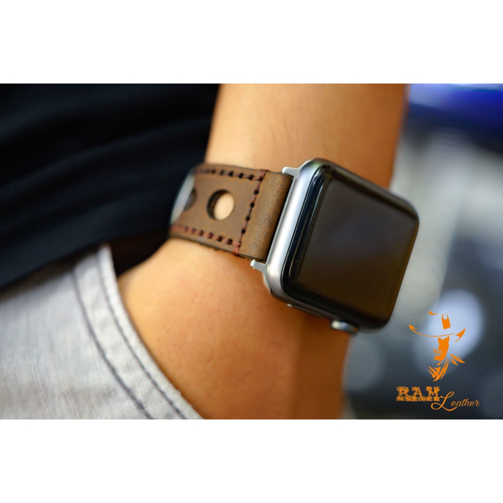 Dây Đồng Hồ Da Thật RAM Leather D1 Da Bò Nâu Đất Thoáng Khí Bền Đẹp