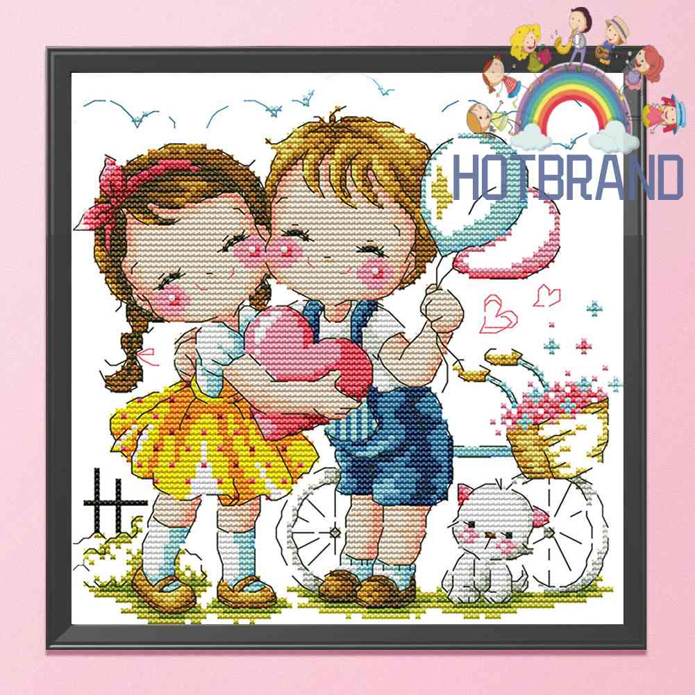 Bộ Tranh Thêu Chữ Thập DIY 14CT Hình Tình Yêu Của Chúng Tôi