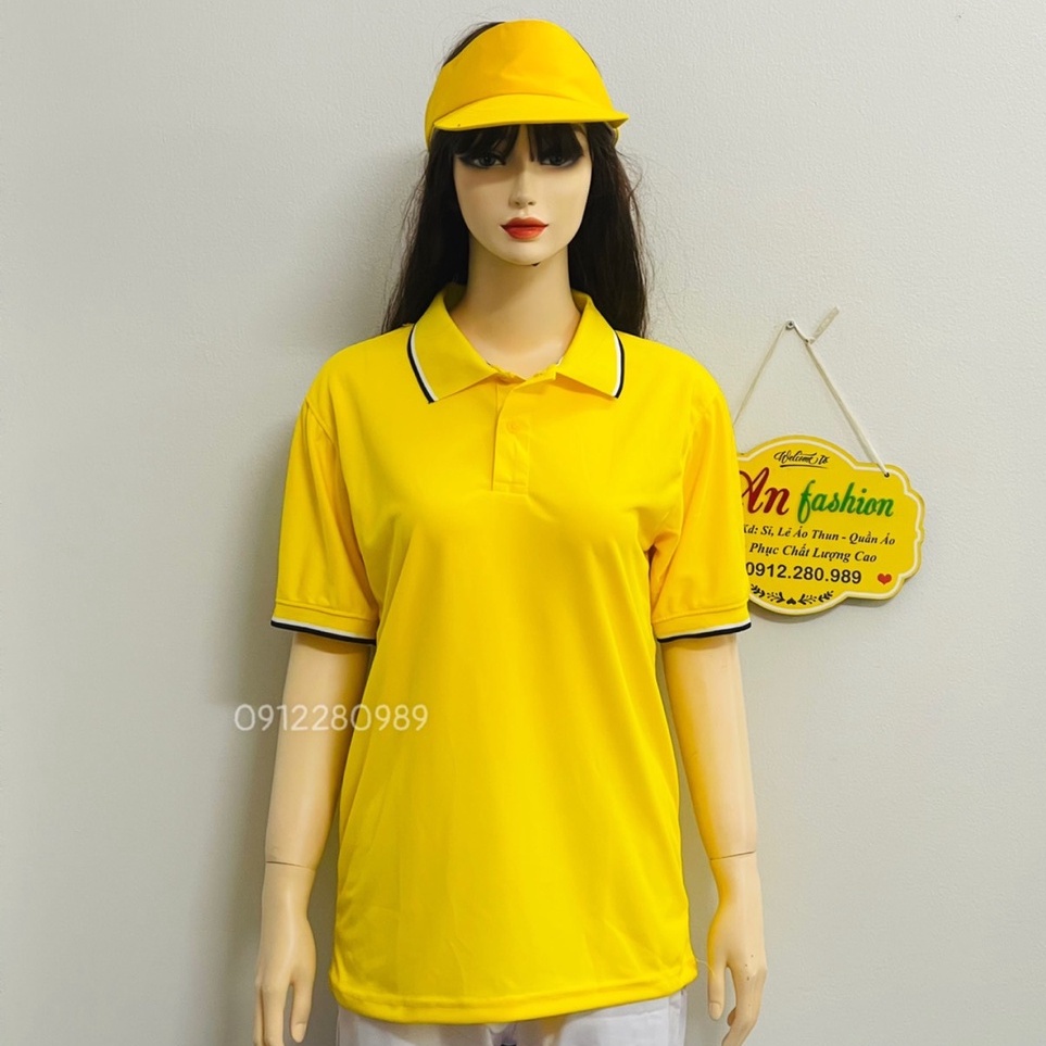 Áo thun cá sấu mè màu vàng thời trang nam nữ _ Hình chụp thật