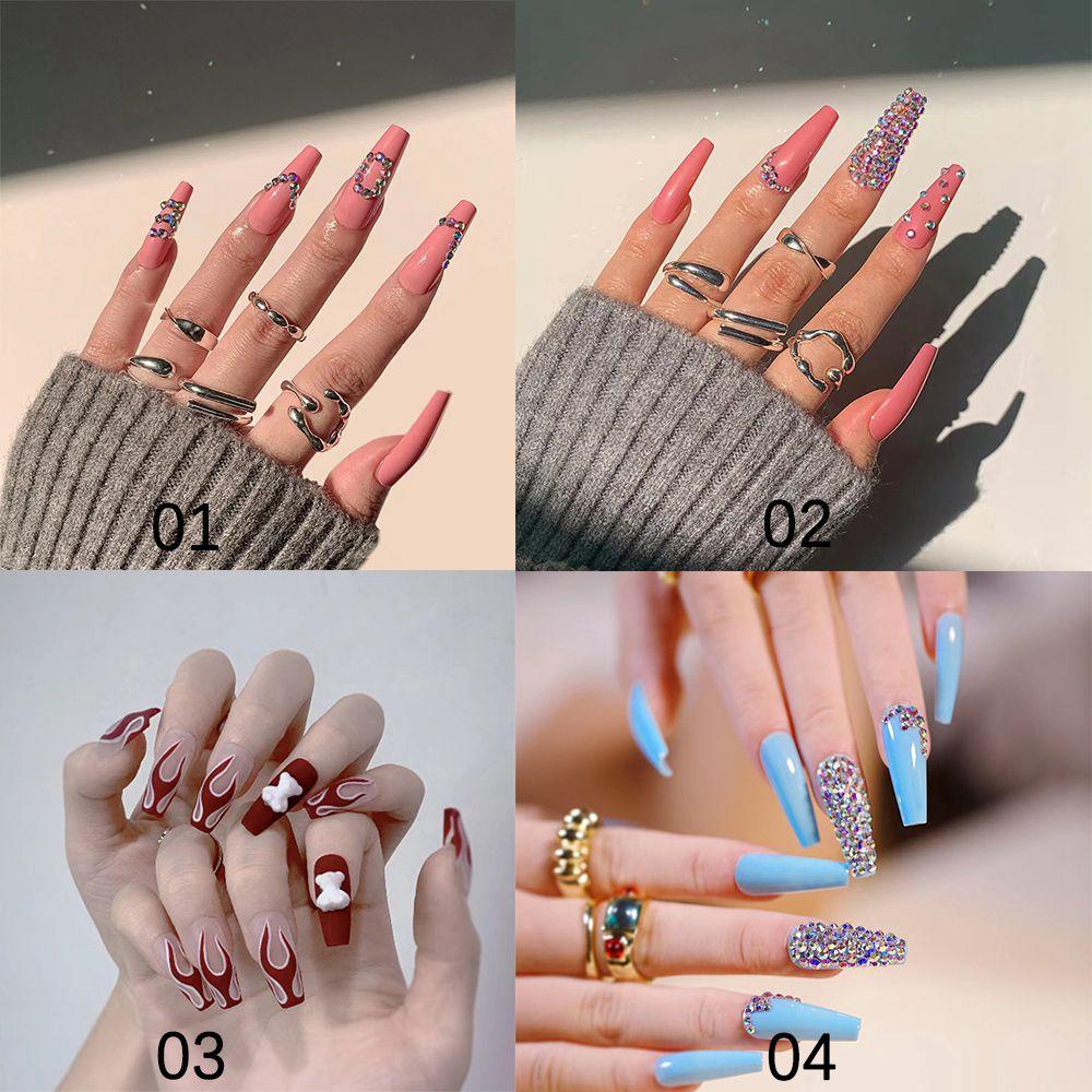 Hộp 24 Món Đồ Chơi HECCEH Chất Lượng Cao|Bộ Móng Tay Giả Múa Ba Lê