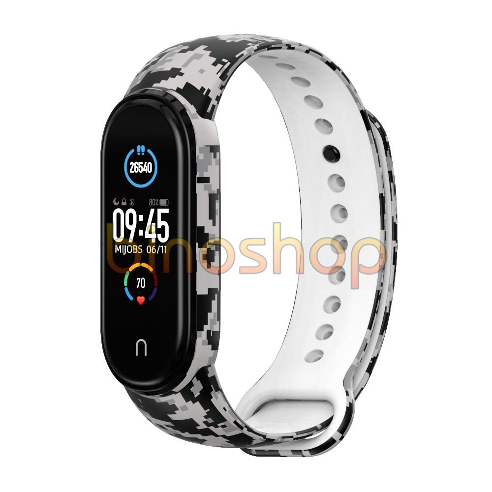 Dây đeo miband 6, miband 5 cao su họa tiết MIJOBS, dây đeo thay thế mi band 5, mi band 6 silicon họa tiết MIJOBS