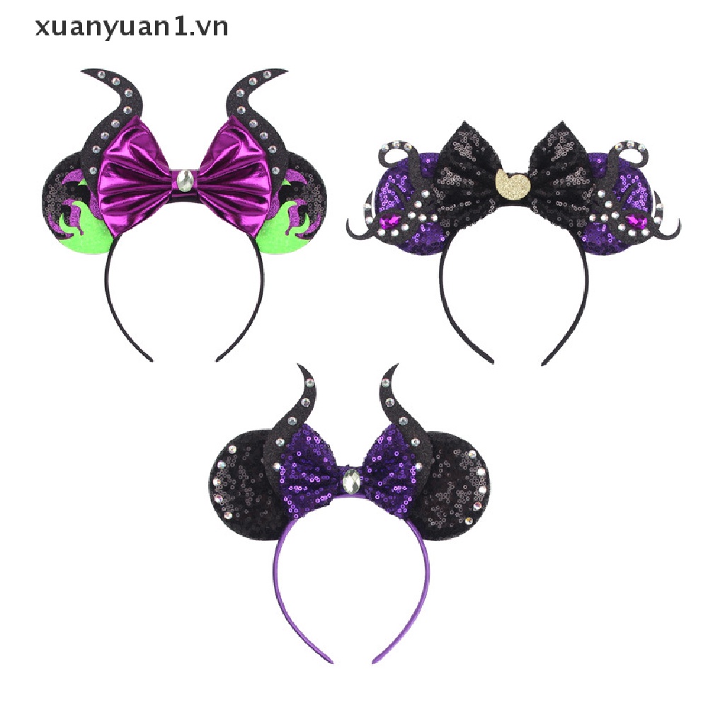 Băng Đô Nơ Đính Kim Sa Lấp Lánh Hóa Trang Halloween Cho Nữ