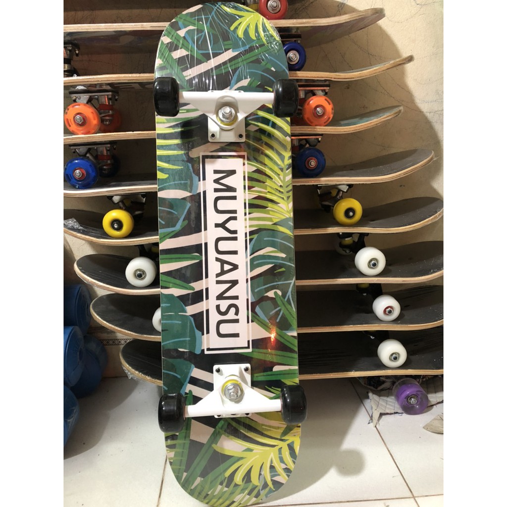 Ván trượt thể thao mặt nhám skateboard gỗ ép 7 lớp chuẩn chất lượng thi đấu, họa tiết đa dạng