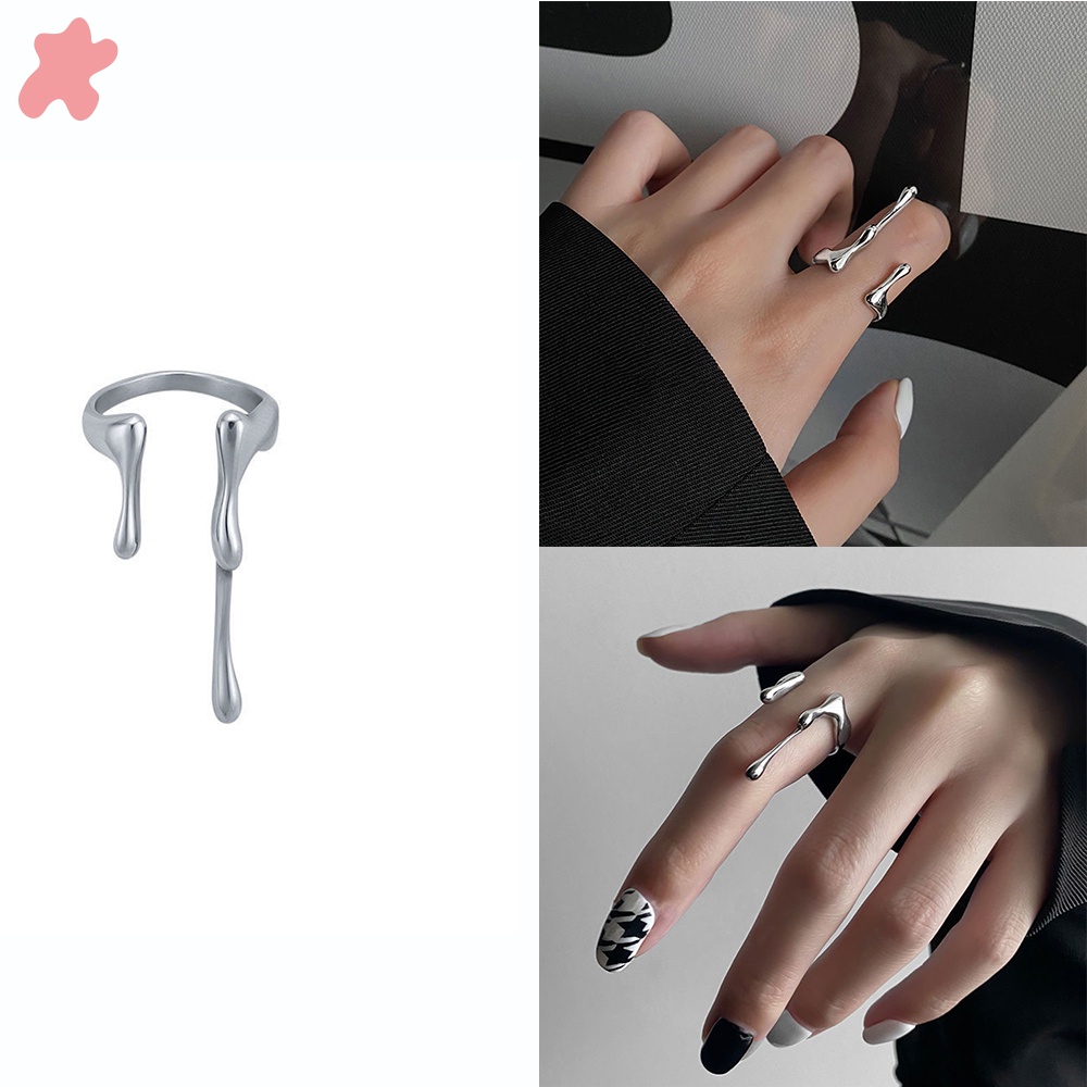 ✫✫✫ [Có Sẵn] 1 Nhẫn Hợp Kim Dạng Mở Thiết Kế Cá Tính Thời Trang Cá Tính Đơn Giản Cho Nữ