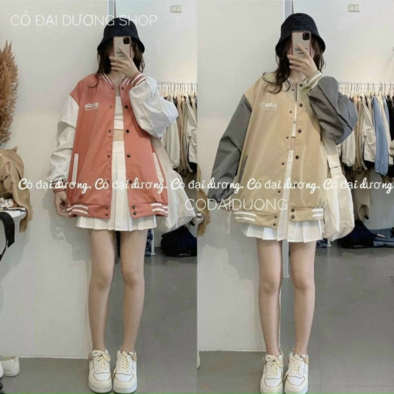 Áo khoác dù tay phối 2 màu