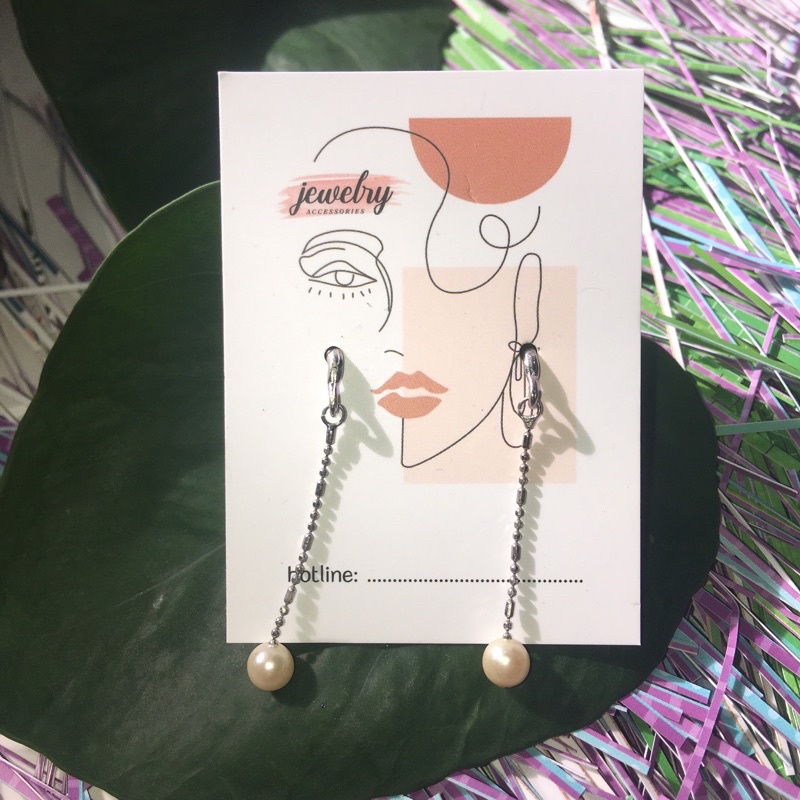 100 chiếc tag bìa treo khuyên, thẻ treo bông tai, Earring hang tags, giấy dày, kích thước 7x5.4cm mẫu 01