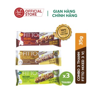 [BÁNH ĂN KIÊNG GIẢM CÂN] COMBO 3 THANH FITTO - Thanh hạt và Gạo lứt 3 vị (Choco, Matcha, Coconut)