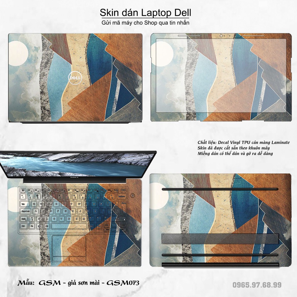 Skin dán Laptop Dell in hình giả sơn mài (inbox mã máy cho Shop)