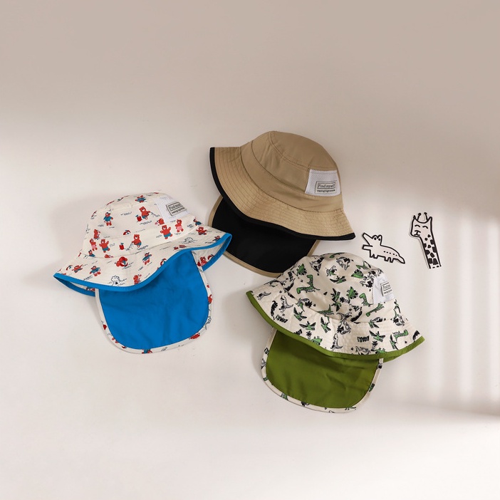 Nón Tai Bèo In Họa Tiết Khủng Long Chống Nắng Có Thể Tháo Rời Thời Trang Mùa Hè Cho Bé