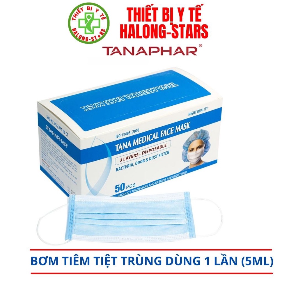 Khẩu trang y tế 3 lớp  chiếc than hoạt tính tiệt trùng Dược Tân Á Tanaphar, chống khí độc, kháng khuẩn, lây nhiễm, bụi