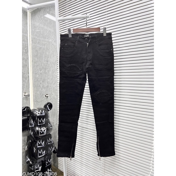 Quần Jean Dài Nam Màu Đen Khoá Ống Phong Cách Thời Trang Cao Cấp