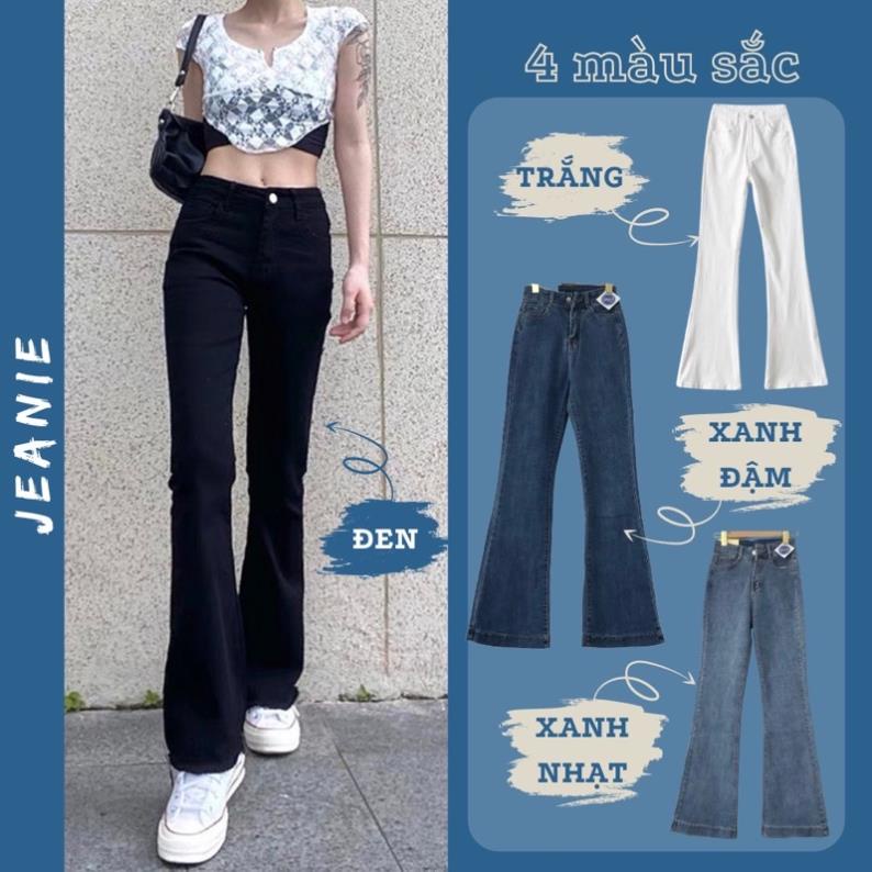 SẴN Quần jean ống loe JEANIE, quần bò ống loe lưng cao co giãn 4 chiều hàng VNXK cao cấp
