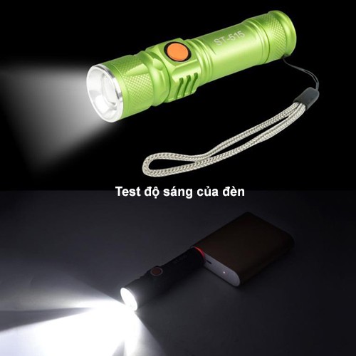 Đèn Pin LED Mini Zoom Cổng Sạc USB