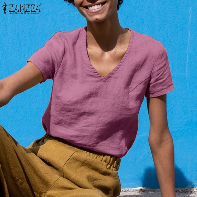 Zanzea Áo Nữ Tay Ngắn Cổ Chữ V Thời Trang Quyến Rũ