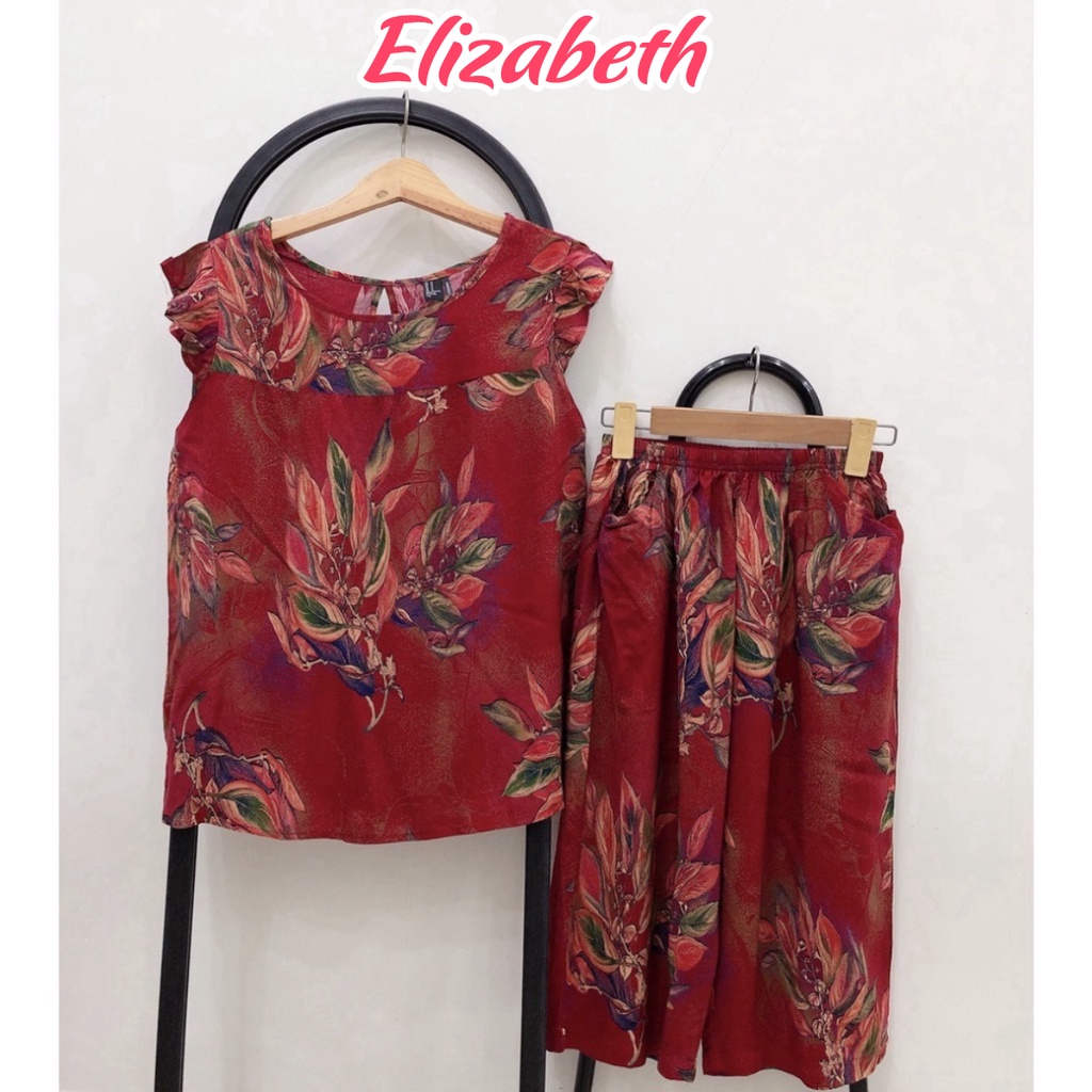 Đồ bộ mặc nhà trung niên cho mẹ Elizabeth chất liệu Lanh nhung (Tole) mềm mịn mát, form rộng thoải mái ĐBL
