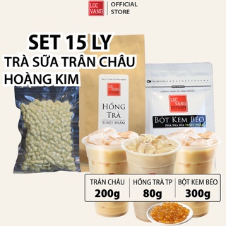 Trà Sữa Trân Châu Hoàng Kim SET 15 LY TUYỆT PHẨM Nguyên Liệu Làm Trà Sữa