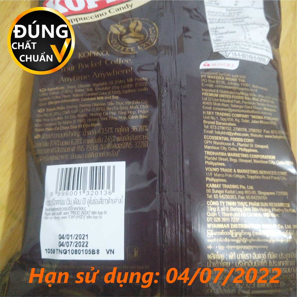 KẸO CÀ PHÊ SỮA KOPIKO COFFEE CAPPUCCINO 135g CỰC NGON GIÚP TỈNH TÁO VỊ ĐẮNG NGỌT THƠM BÉO