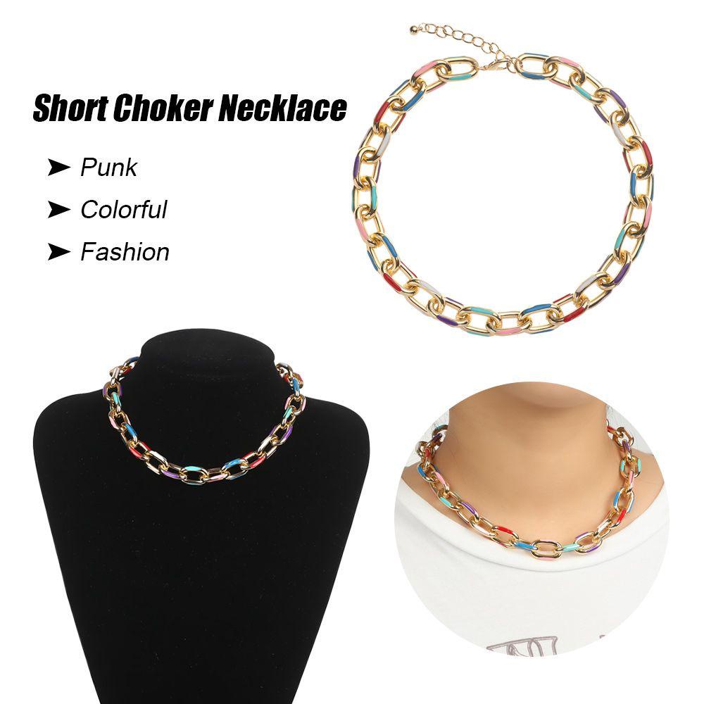Vòng Cổ Choker Ngắn In Họa Tiết Nhiều Màu Sắc Phong Cách Gothic Cho Nam Và Nữ
