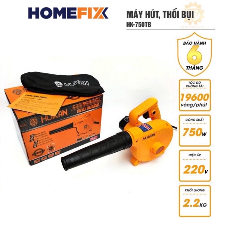 Máy thổi bụi 2 chiều siêu khỏe HUKAN HK-750TB công suất 750W lõi dây đồng 100% có điều tốc 19600 vòng/phút