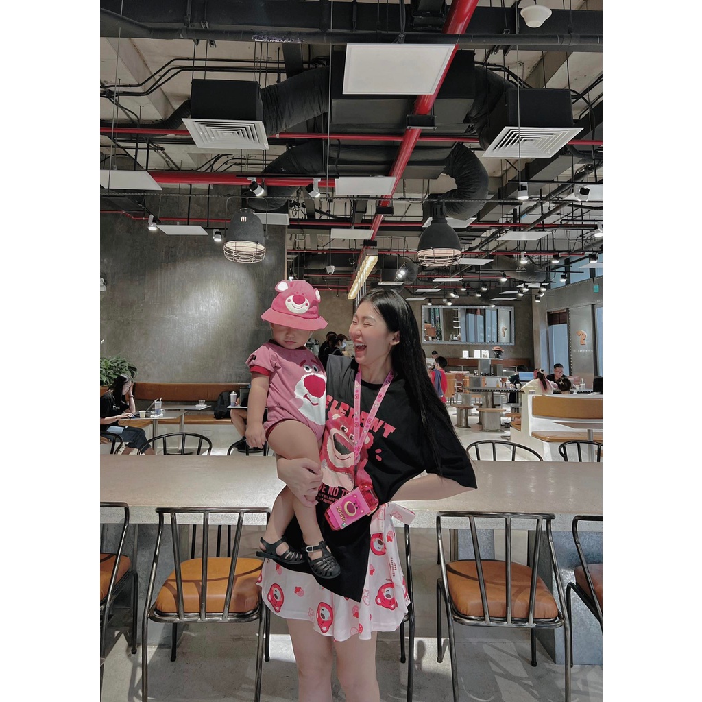 Set áo xẻ hình gấu dâu