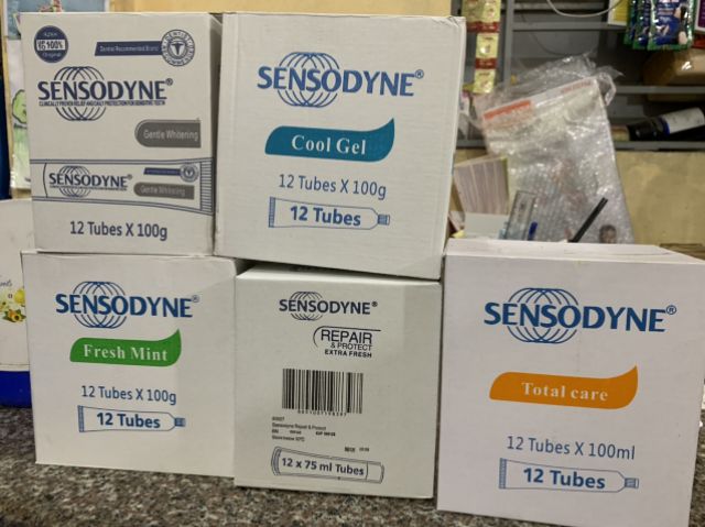 COMBO 1 HỘP(12 TUÝP)KEM ĐÁNH RĂNG SENSODYNE (5 MÀU)