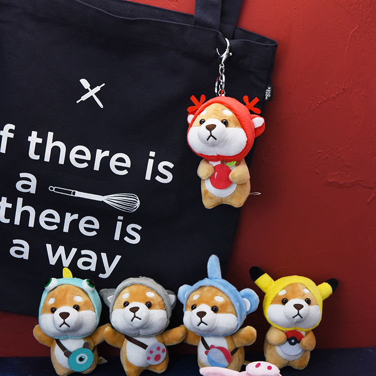 Móc khóa hình cún corgi nhồi bông đáng yêu