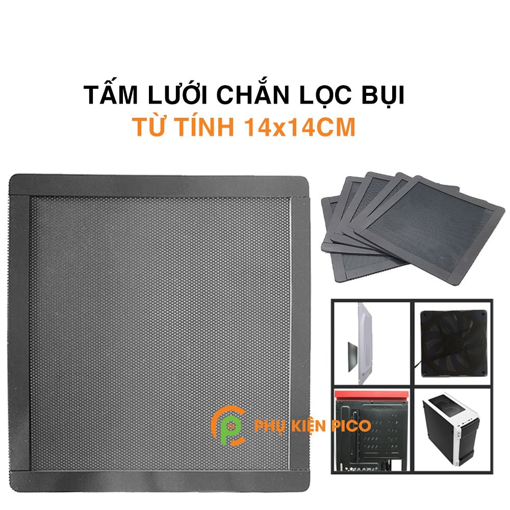 Tấm lưới chắn lọc bụi từ tính quạt máy tính kích thước 14x14cm - Lưới từ tính chắn bụi