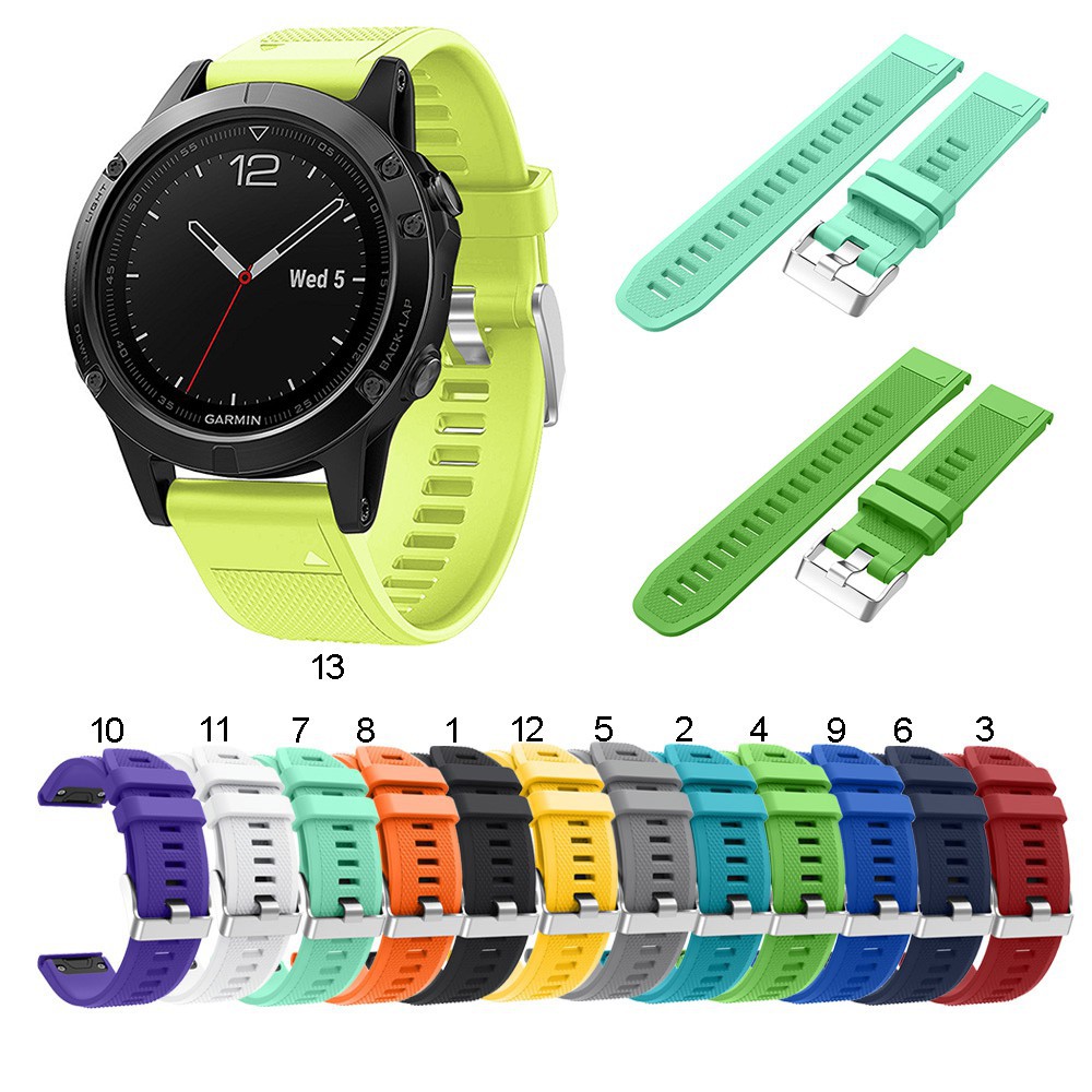 22mm Watch Strap for Garmin Fenix 5 Quick Release Silicone Easy fit Wrist Band