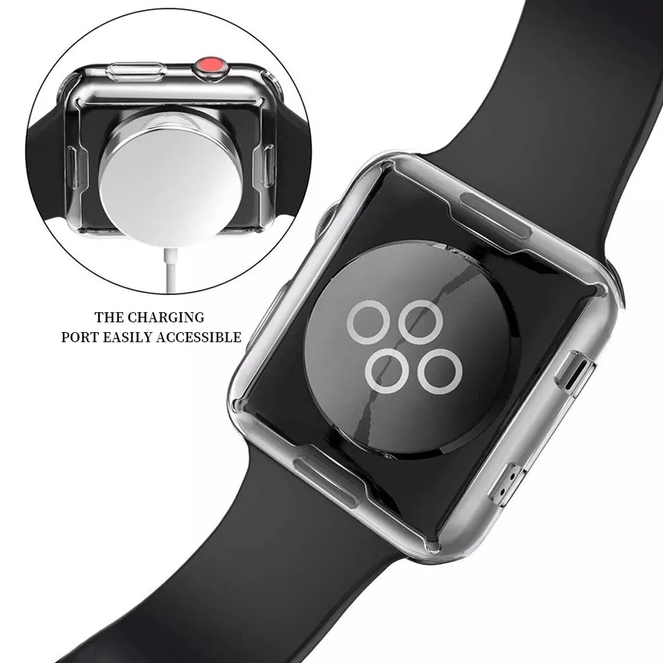 Ốp Dẻo Bảo Vệ Viền Cho Đồng Hồ Thông Minh Apple Watch VS Dây Cao Su Series 7/6/5/SE/4/3/2/1 Size 38-40-41-42-44-45mm