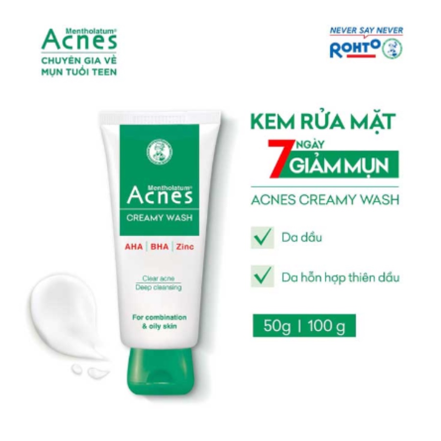 Kem Rửa Mặt Ngăn Ngừa Mụn Creamy Wash Acnes 100Gr