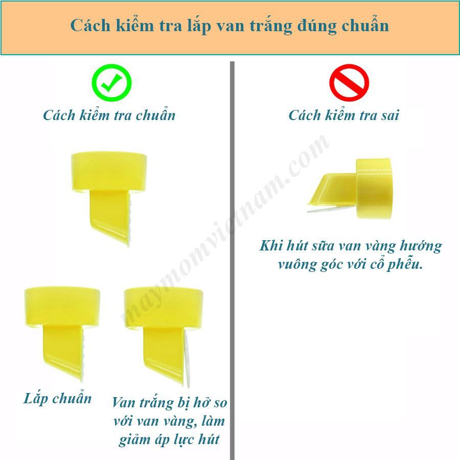 Van Máy hút sữa Maymom 4 van vàng 6 van trắng