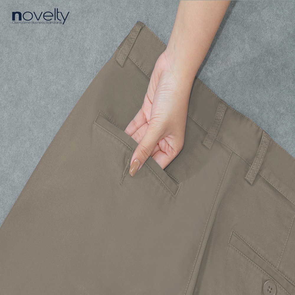 Quần dài Khaki nam Novelty 0 ly 2002040 màu nâu nhạt