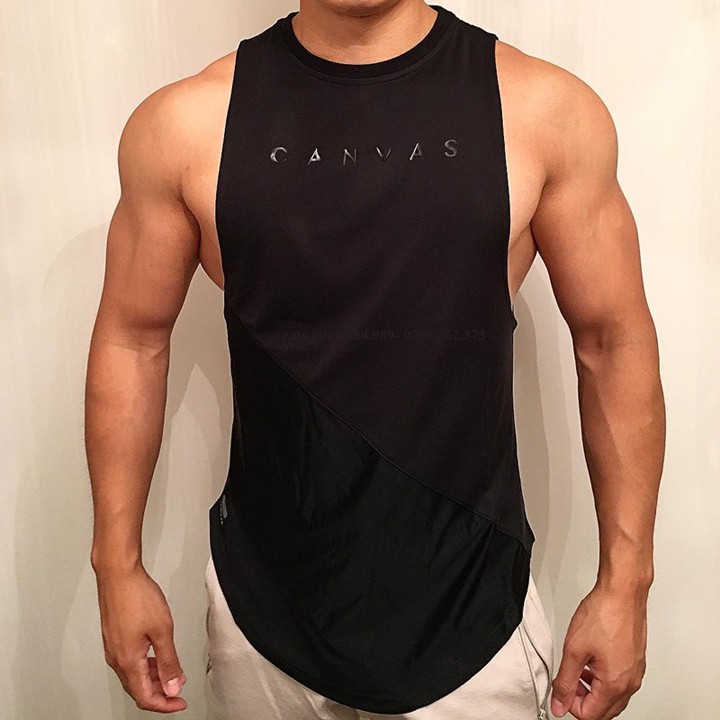 Áo tập Gym A.103 Canvas chuyên dùng cho anh em chất thun dáng đẹp ôm nách