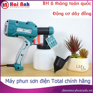 Bình phun sơn cầm tay mini bằng điện, phun gỗ, sắt, pu, sơn dầu Total TT3506 chất lượng cao, phun mạnh đều