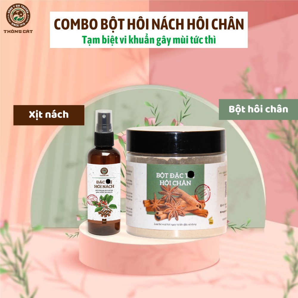 Combo hết hôi nách, hôi chân với thảo mộc giảm mùi, giảm mồ hôi Đông y gia truyền Thông Cát (Since 1918)