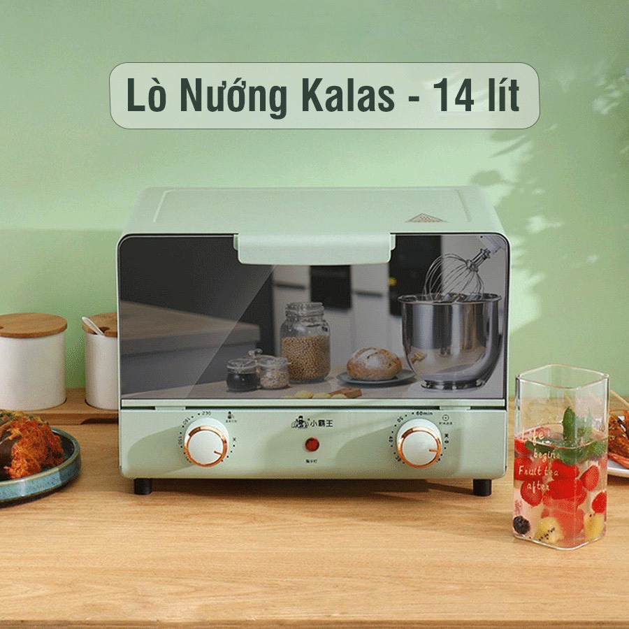 Lò Nướng Mini Đa Năng KALAS Màu Xanh 14L công suất 1000W - Bảo Hành 12 Tháng