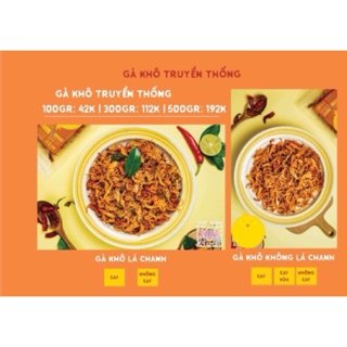 KHÔ GÀ (không lá chanh) - 500GR - Cay/Cay vừa/Không cay - Miss gà khô